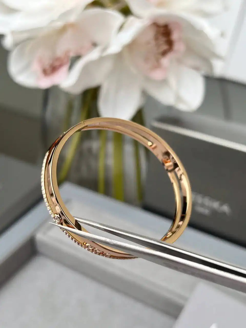 Messika 06514 Move Romane Bangle Rose Gold Diamond Bracelet
