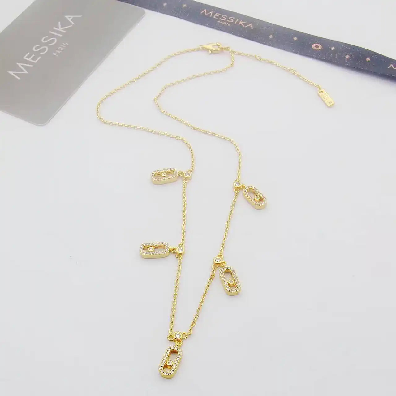 Messika 12150 Move Uno Pav¨¦ Drop Pendant Choker White Gold Diamond Necklace
