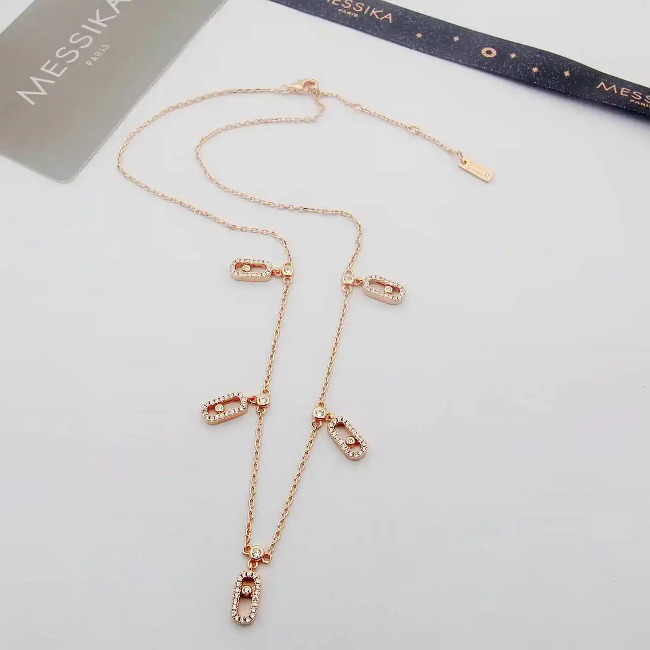 Messika 12150 Move Uno Pav¨¦ Drop Pendant Choker White Gold Diamond Necklace
