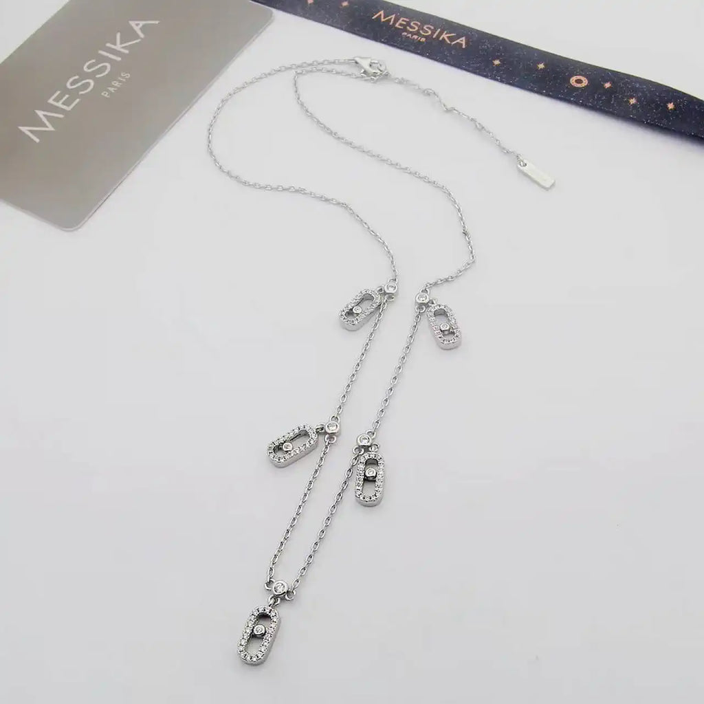 Messika 12150 Move Uno Pav¨¦ Drop Pendant Choker White Gold Diamond Necklace