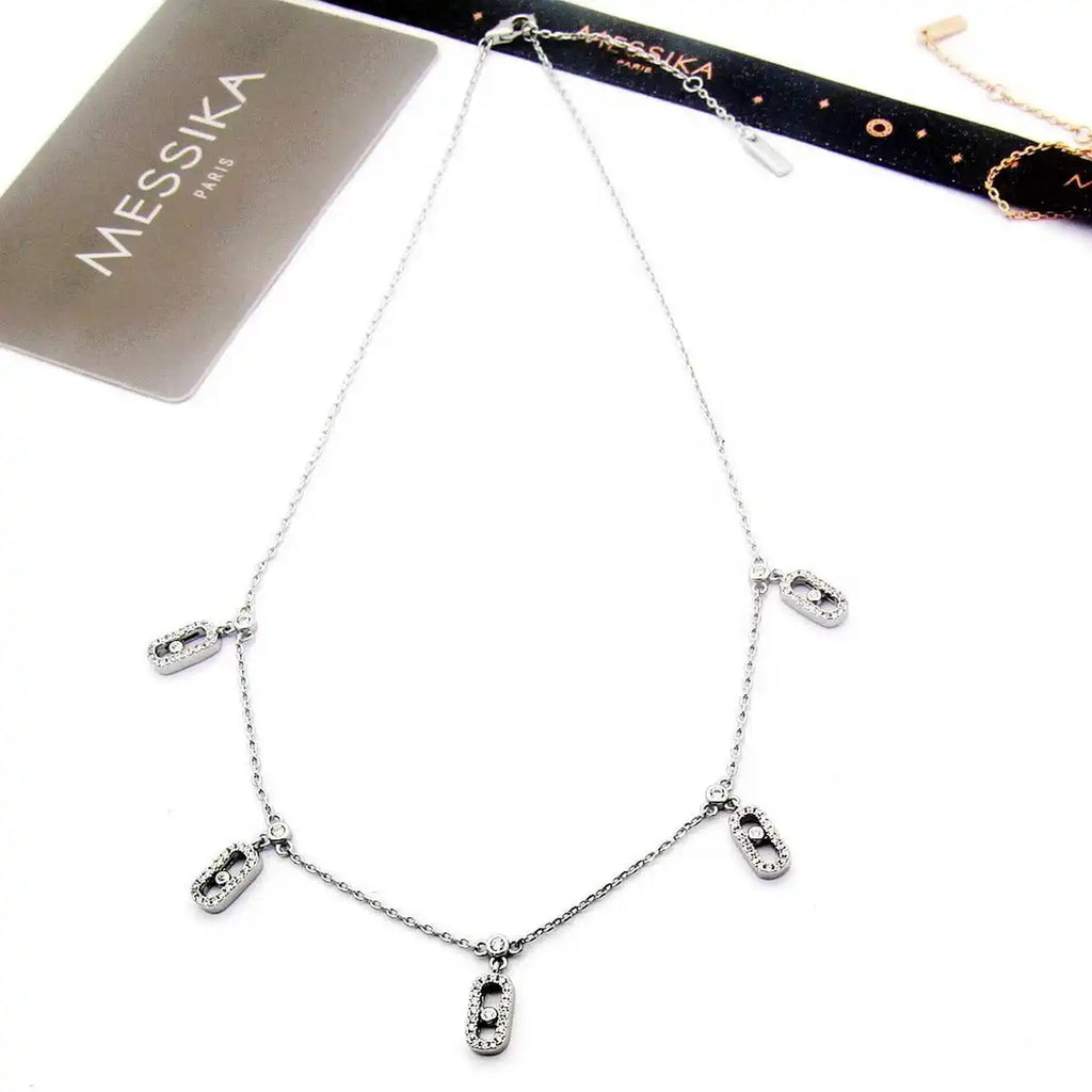 Messika 12150 Move Uno Pav¨¦ Drop Pendant Choker White Gold Diamond Necklace