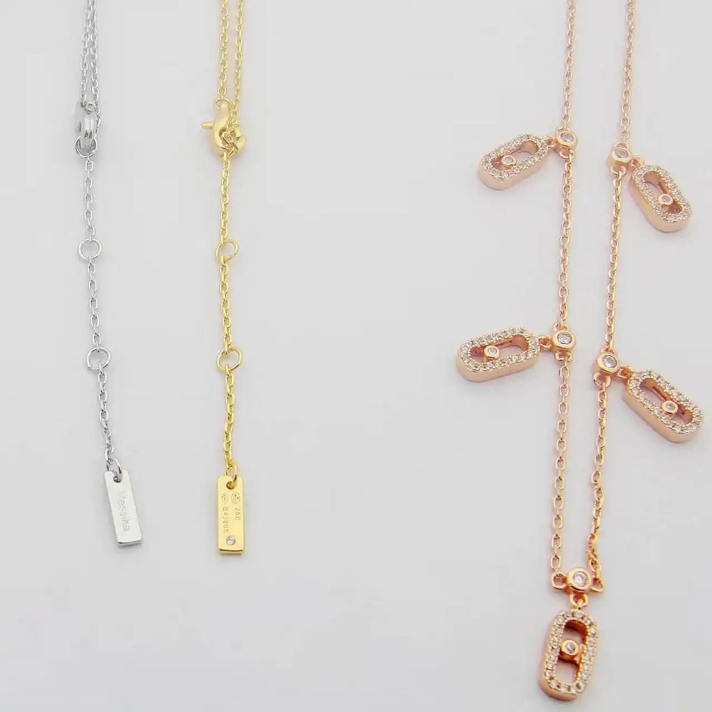 Messika 12150 Move Uno Pav¨¦ Drop Pendant Choker White Gold Diamond Necklace