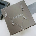 Messika 12150 Move Uno Pav¨¦ Drop Pendant Choker White Gold Diamond Necklace