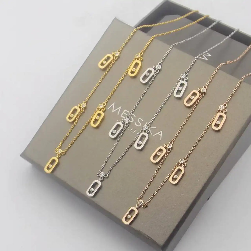 Messika 12151  Move Uno Pav¨¦ Drop Pendant Choker Necklace