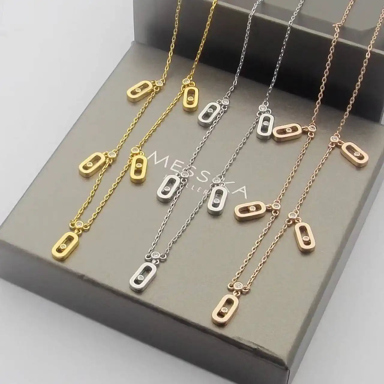 Messika 12151  Move Uno Pav¨¦ Drop Pendant Choker Necklace