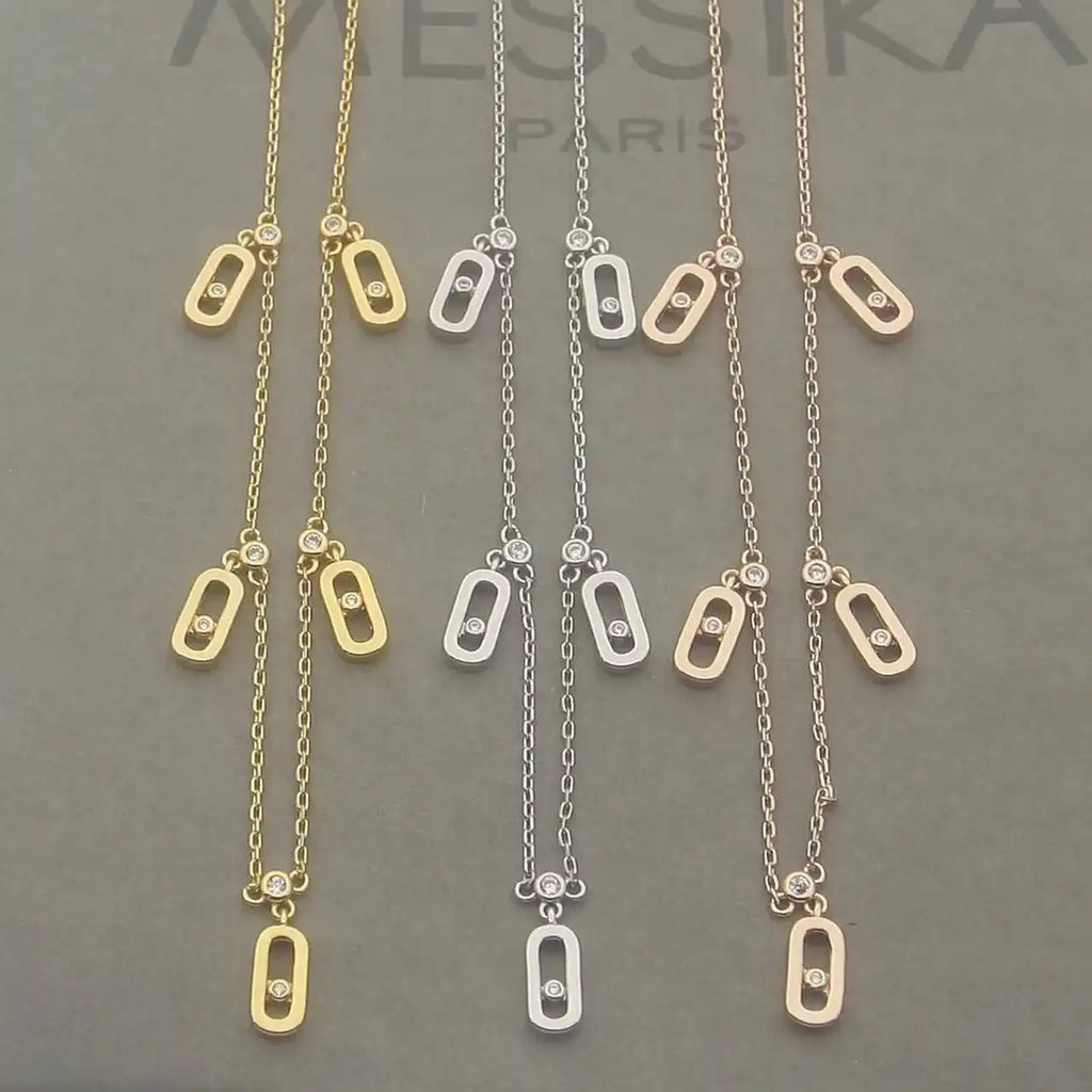 Messika 12151  Move Uno Pav¨¦ Drop Pendant Choker Necklace