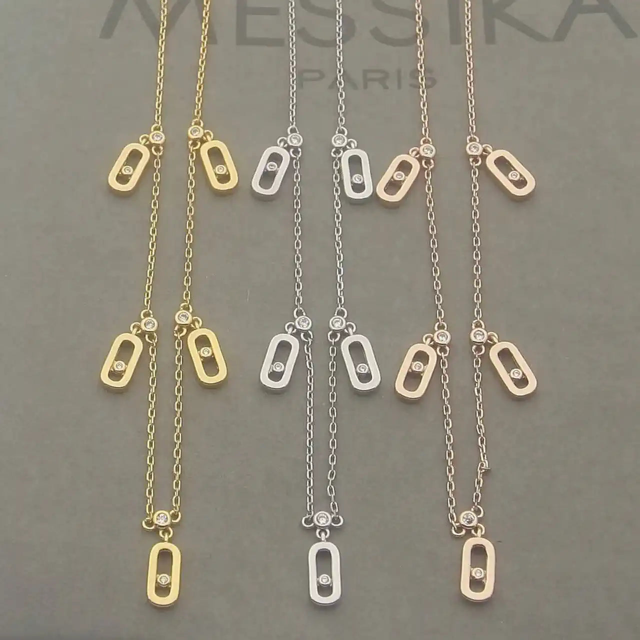 Messika 12151  Move Uno Pav¨¦ Drop Pendant Choker Necklace