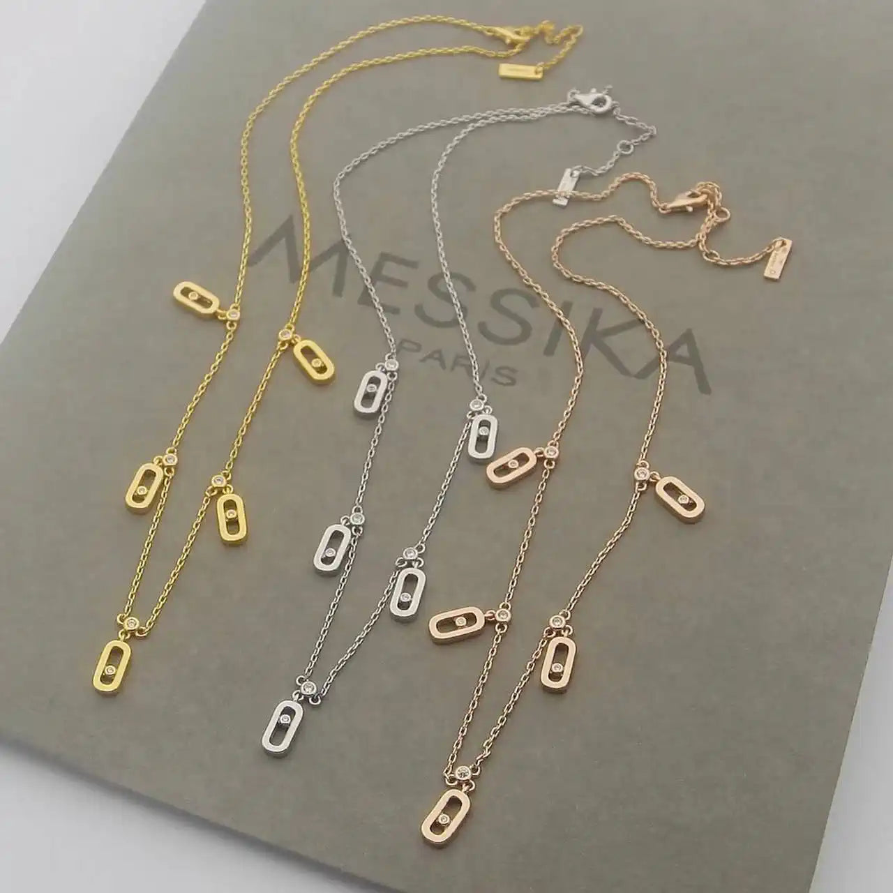 Messika 12151  Move Uno Pav¨¦ Drop Pendant Choker Necklace