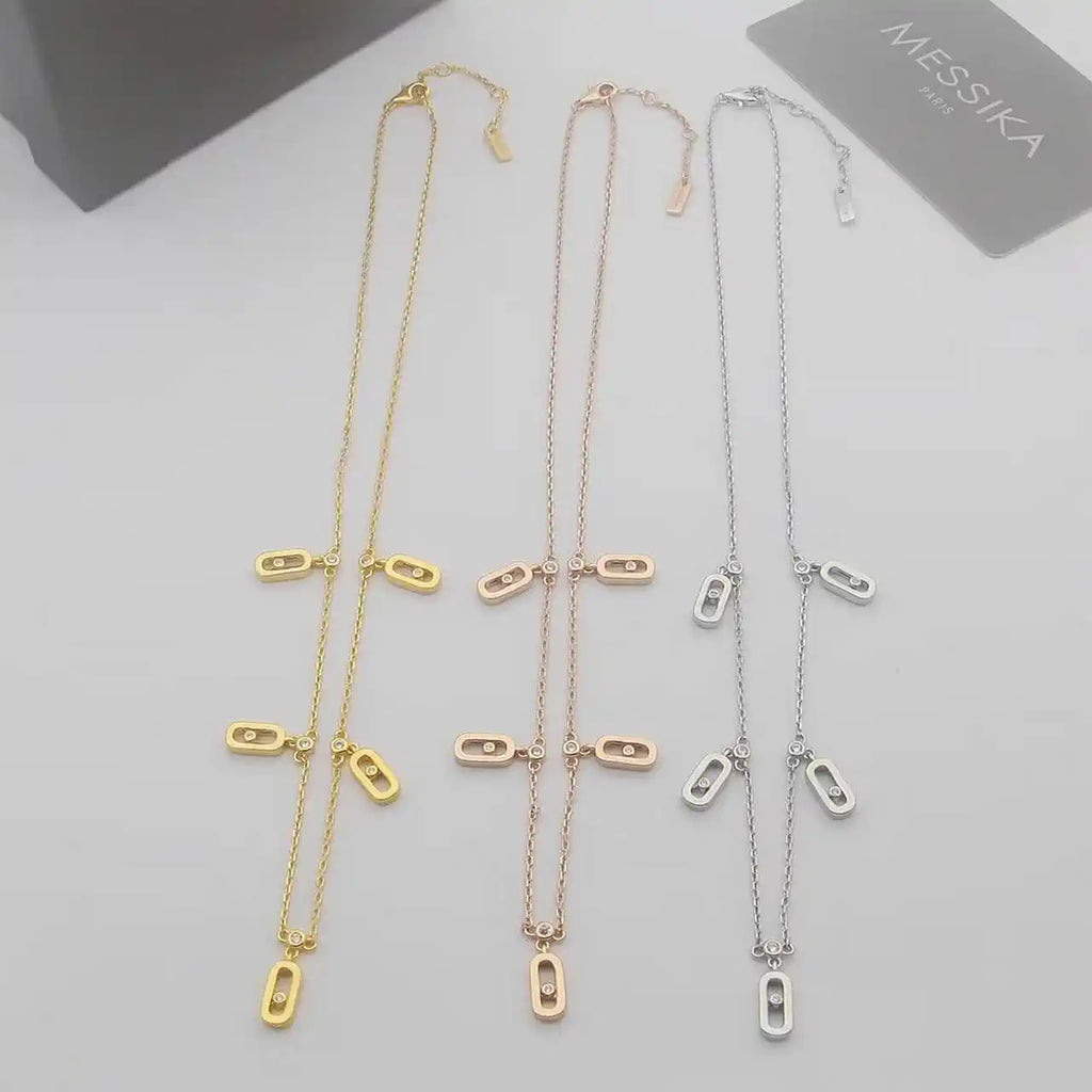 Messika 12151  Move Uno Pav¨¦ Drop Pendant Choker Necklace
