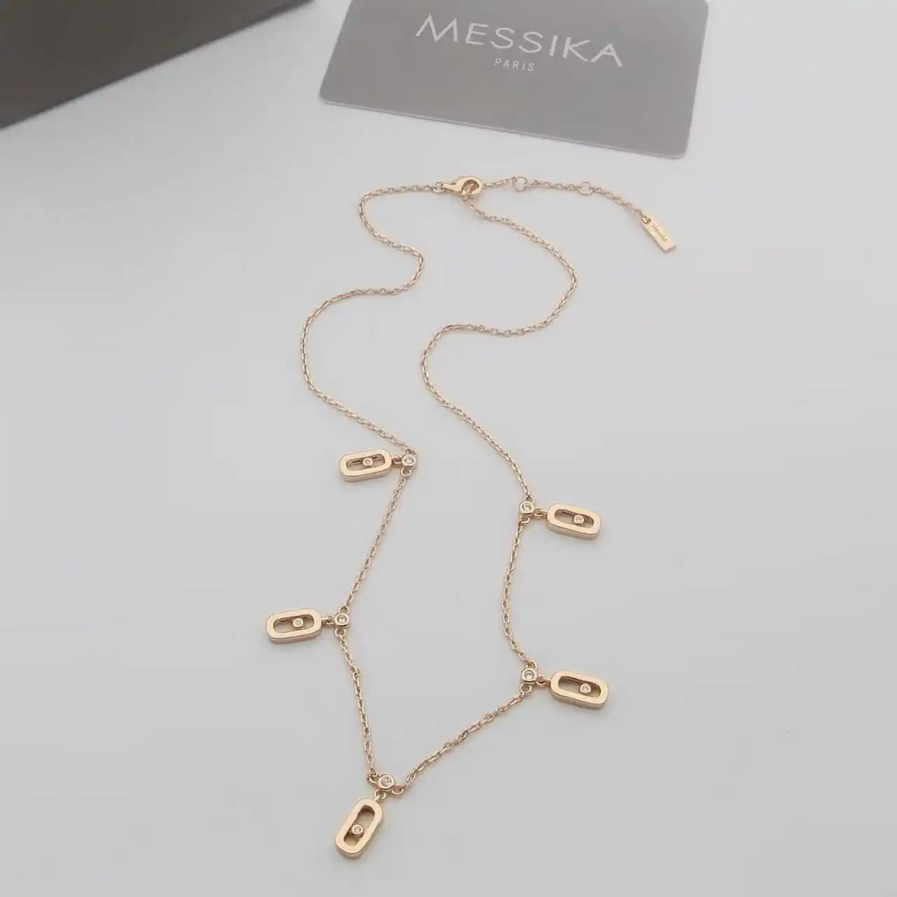 Messika 12151  Move Uno Pav¨¦ Drop Pendant Choker Necklace