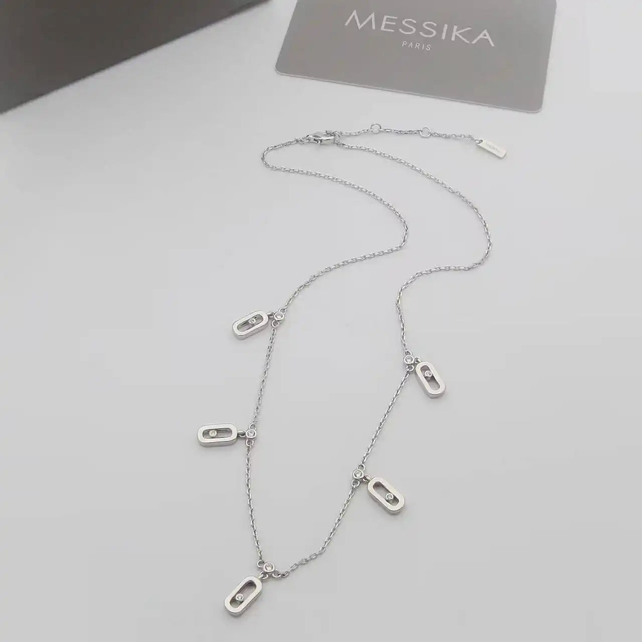 Messika 12151  Move Uno Pav¨¦ Drop Pendant Choker Necklace