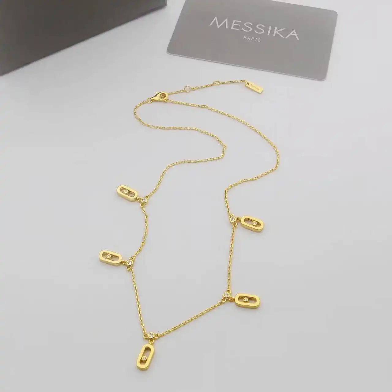 Messika 12151  Move Uno Pav¨¦ Drop Pendant Choker Necklace