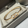 Messika Move Uno Pav¨¦ Flex Bangle Pink Gold Diamond Bracelet 1134-PG - Default Title - View 1