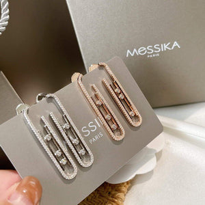 Messika Rose Gold Diamond Pendant Earrings Move 10TH PM  22027 - luxibagsmall