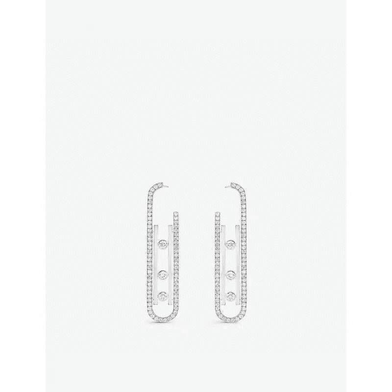 Messika Rose Gold Diamond Pendant Earrings Move 10TH PM  22027 - luxibagsmall