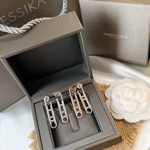 Messika Rose Gold Diamond Pendant Earrings Move 10TH PM  22027 - luxibagsmall