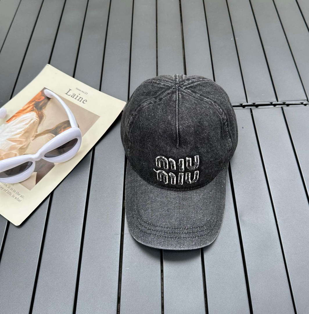 Miu Miu 5HC179 Drill Baseball Cap M56378 - Default Title - View 2