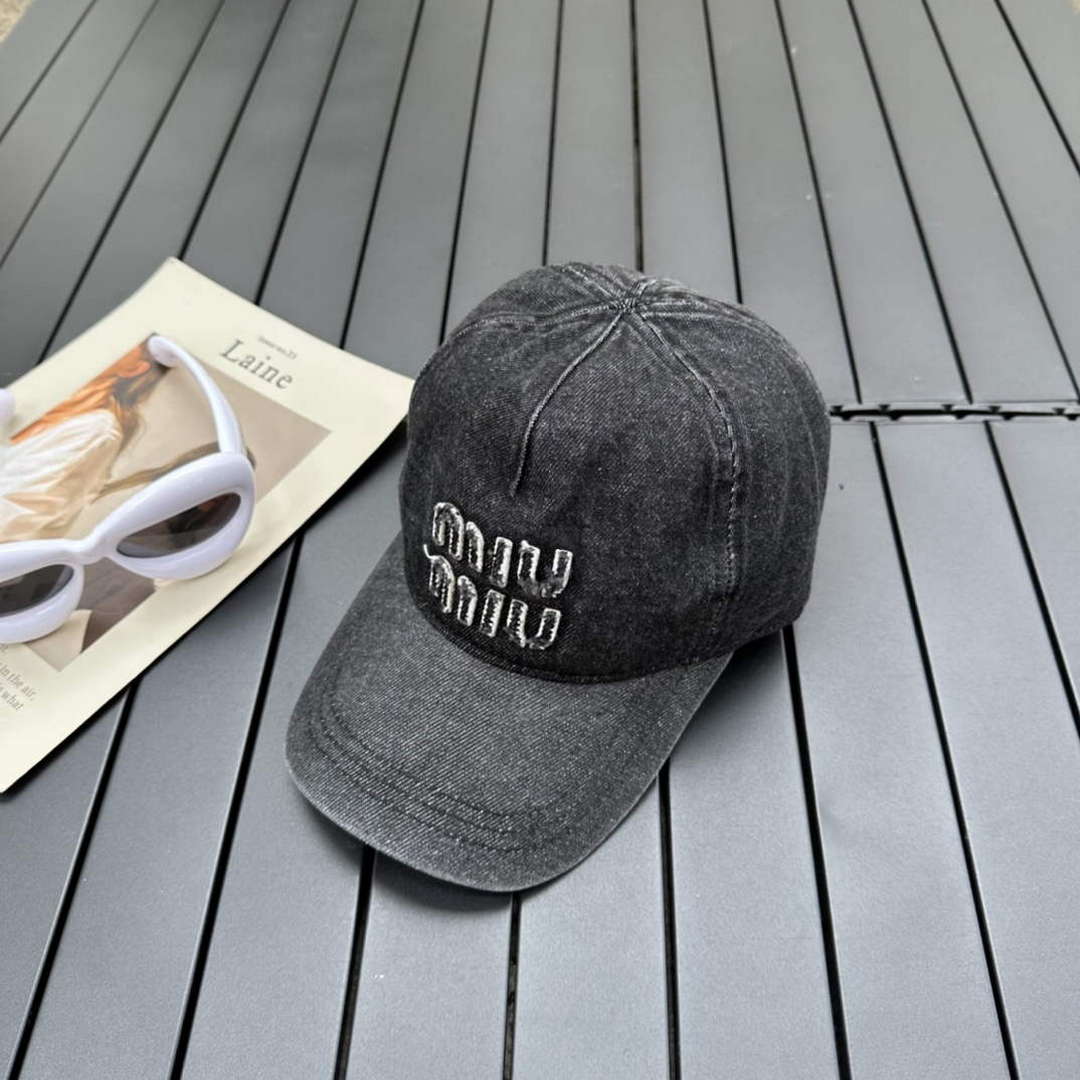 Miu Miu 5HC179 Drill Baseball Cap M56378 - Default Title - View 1