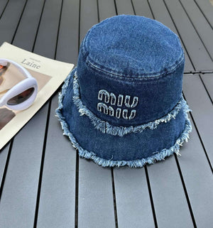 Miu Miu 5HC196 Denim Bucket Hat M56380 - Default Title - View 1