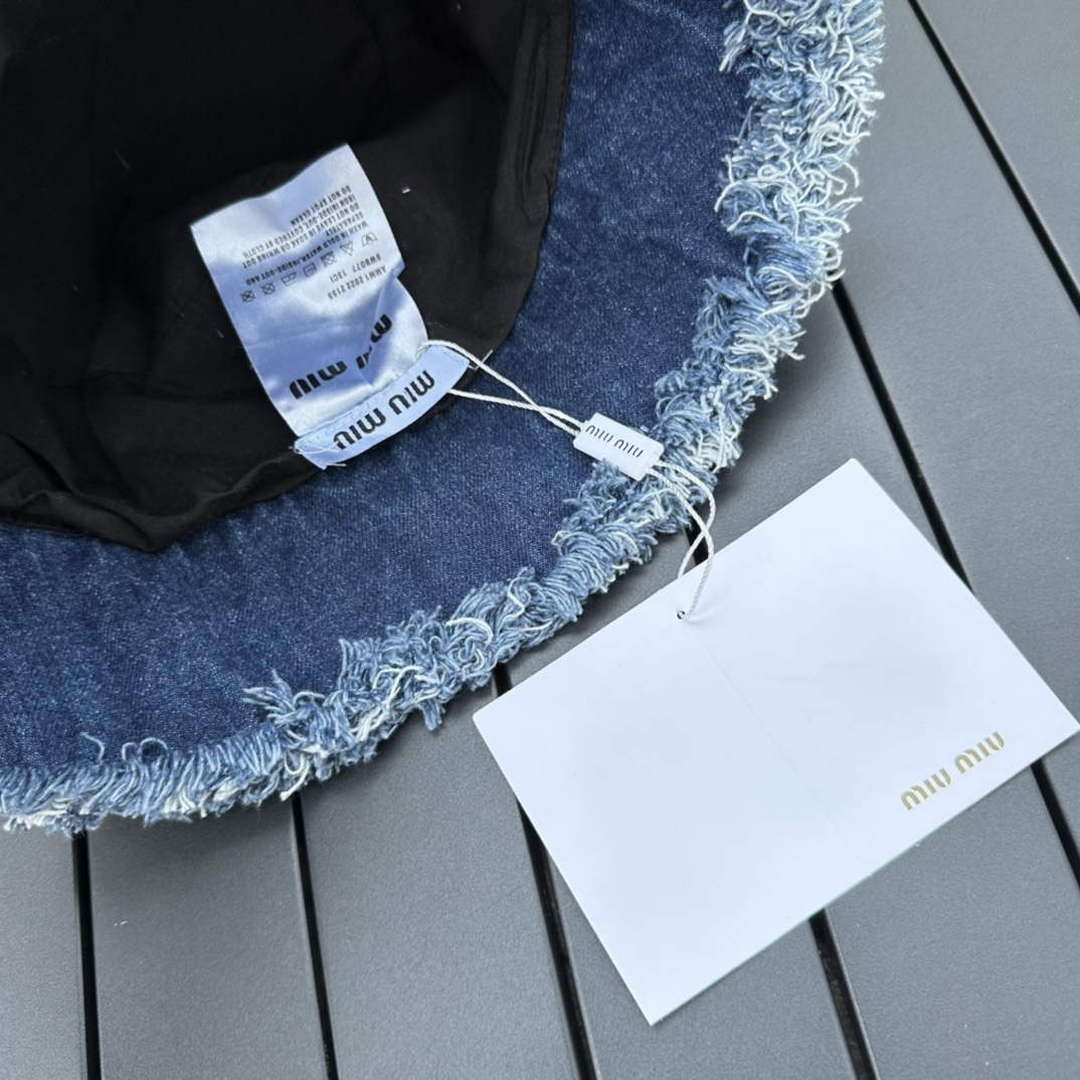 Miu Miu 5HC196 Denim Bucket Hat M56380 - Default Title - View 9