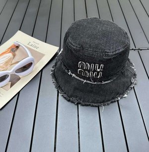 Miu Miu 5HC196 Denim Bucket Hat M56381 - Default Title - View 1