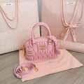 MiuMiu 5BB123 Matelass¨¦ nappa leather handbag Alabaster Pink