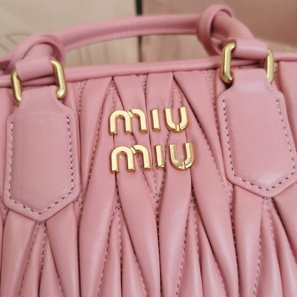 MiuMiu 5BB123 Matelass¨¦ nappa leather handbag Alabaster Pink