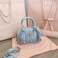MiuMiu 5BB123 Matelass¨¦ nappa leather handbag Cornflower Blue