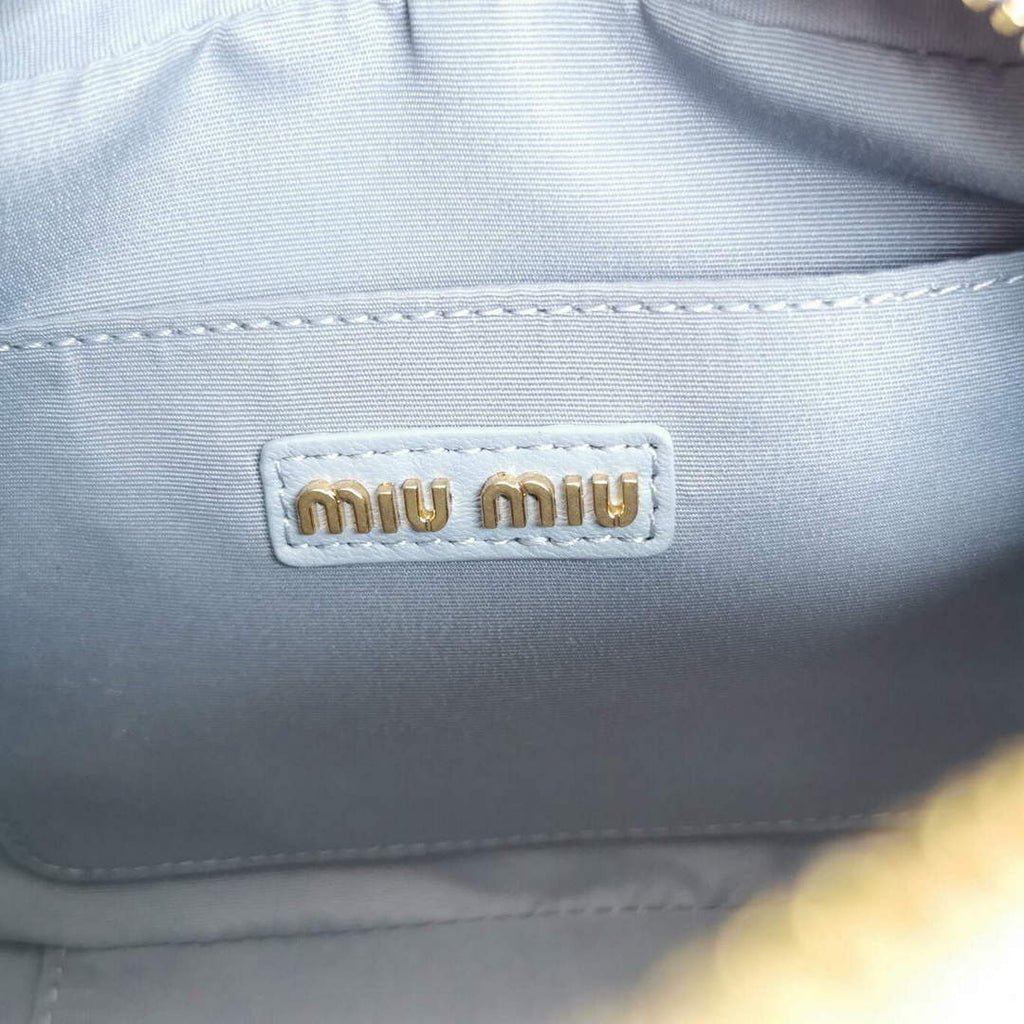 MiuMiu 5BB123 Matelass¨¦ nappa leather handbag Cornflower Blue