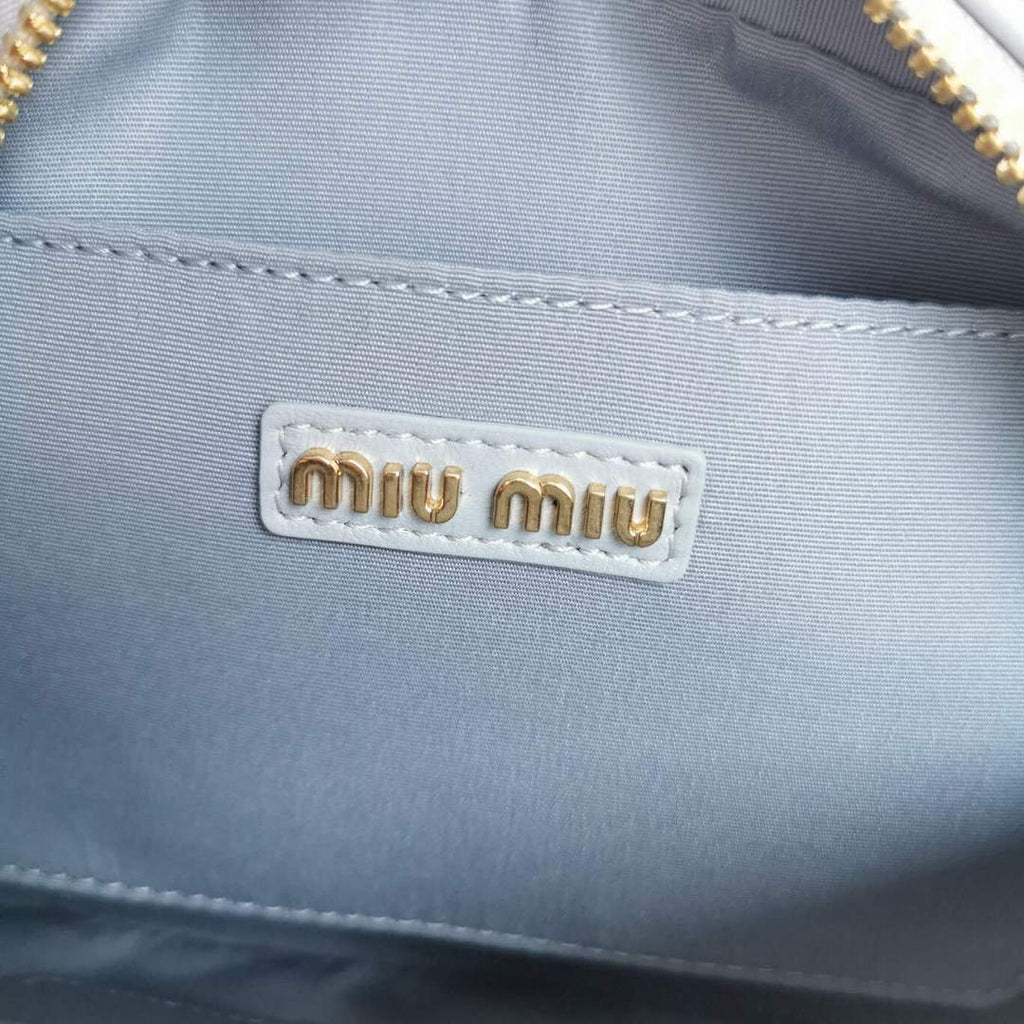 MiuMiu 5BB123 Matelass¨¦ nappa leather handbag Gray