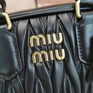 MiuMiu 5BB123 Matelass¨¦ nappa leather handbag Black - Default Title - View 5
