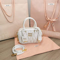 MiuMiu 5BB123 Matelass¨¦ nappa leather handbag White