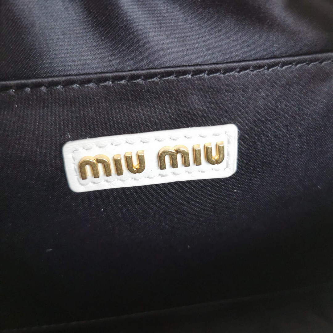 MiuMiu 5BB123 Matelass¨¦ nappa leather handbag White
