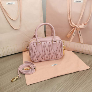 MiuMiu 5BB123 Matelass¨¦ nappa leather handbag Light pink - Default Title - View 2