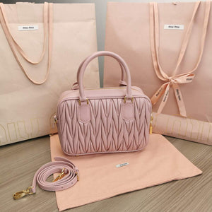 MiuMiu 5BB124 Matelass¨¦ Nappa Leather Top-handle Bag Pink - Default Title - View 2