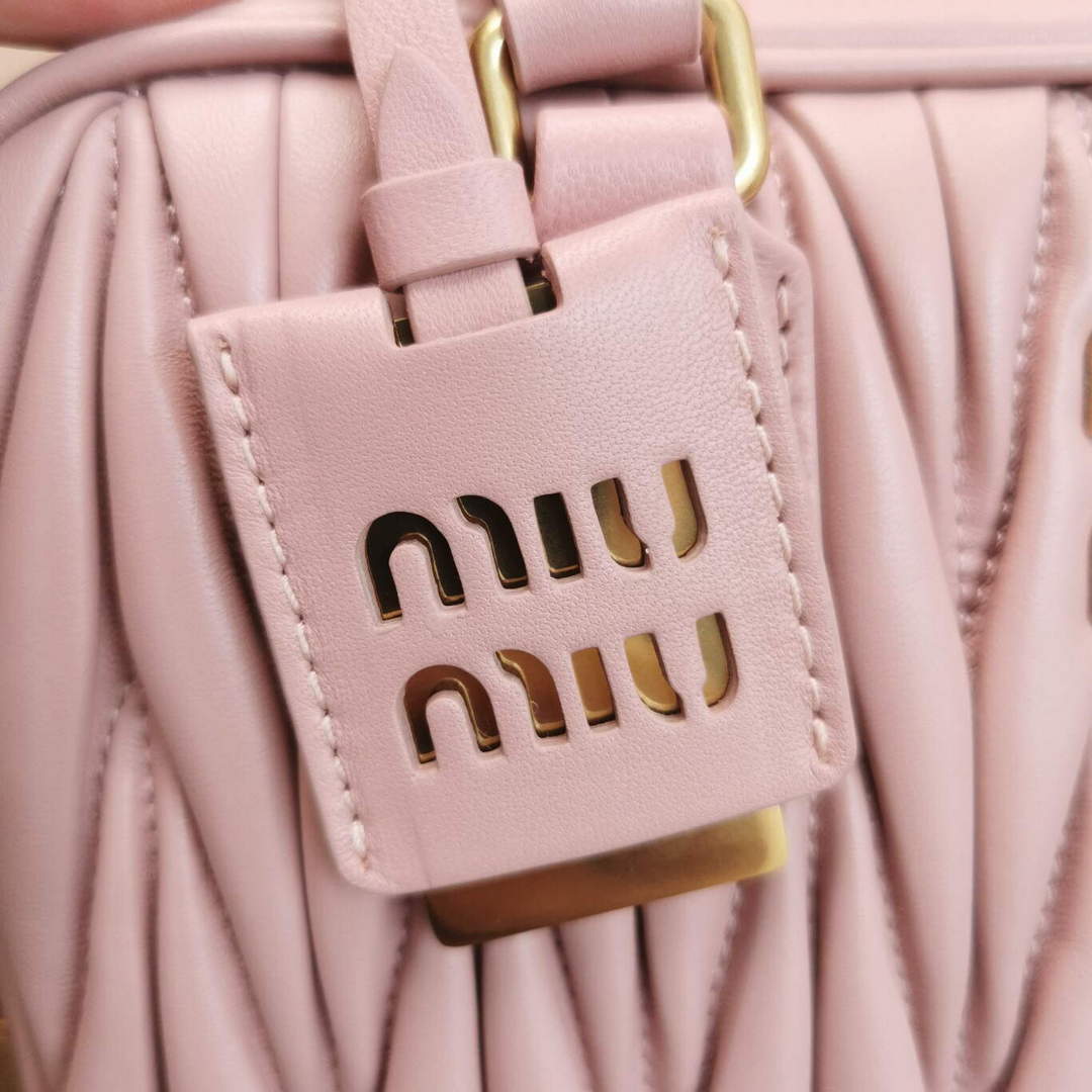 MiuMiu 5BB124 Matelass¨¦ Nappa Leather Top-handle Bag Pink