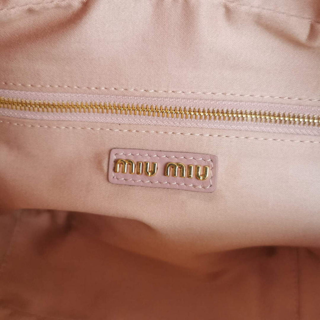 MiuMiu 5BB124 Matelass¨¦ Nappa Leather Top-handle Bag Pink