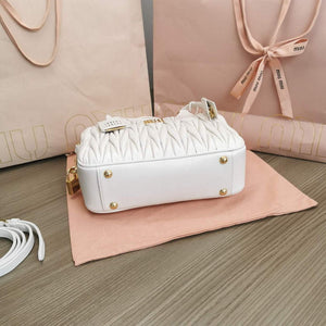 MiuMiu 5BB124 Matelass¨¦ Nappa Leather Top-handle Bag White - Default Title - View 4
