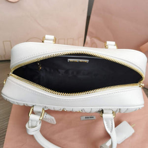 MiuMiu 5BB124 Matelass¨¦ Nappa Leather Top-handle Bag White - Default Title - View 8