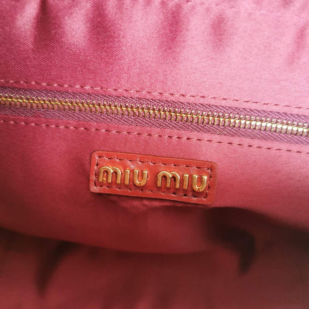 MiuMiu 5BB124 Matelass¨¦ Nappa Leather Top-handle Bag red