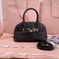 MiuMiu 5BB169 Aventure nappa leather top-handle bag Black