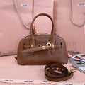 MiuMiu 5BB169 Aventure nappa leather top-handle bag Brown