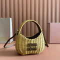 MiuMiu 5BC125 Rattan weaving Bag Nature