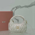 MiuMiu 5BC125 Small Matelass¨¦ nappa leather handbag White - Default Title - View 1