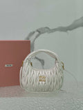 MiuMiu 5BC125 Small Matelass¨¦ nappa leather handbag White