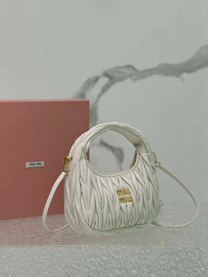 MiuMiu 5BC125 Small Matelass¨¦ nappa leather handbag White - Default Title - View 2
