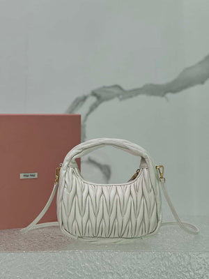 MiuMiu 5BC125 Small Matelass¨¦ nappa leather handbag White - Default Title - View 3