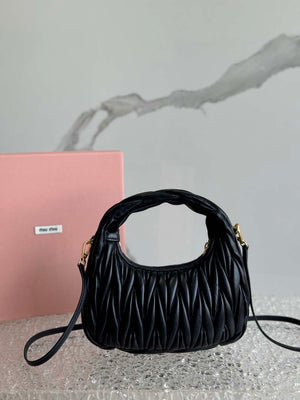 MiuMiu 5BC125 Small Matelass¨¦ nappa leather handbag Black - Default Title - View 3