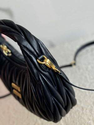 MiuMiu 5BC125 Small Matelass¨¦ nappa leather handbag Black - Default Title - View 6