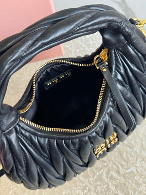 MiuMiu 5BC125 Small Matelass¨¦ nappa leather handbag Black - Default Title - View 8